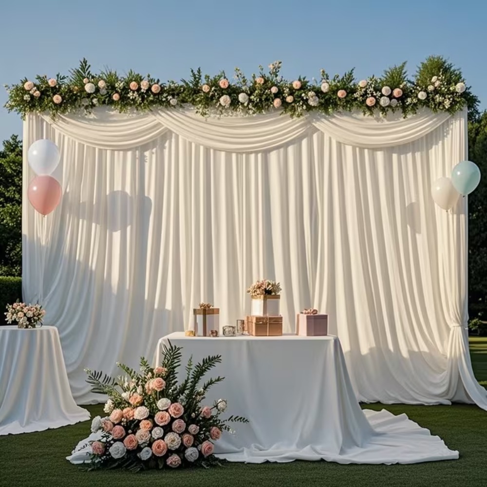 Satin Backdrop Curtain, Wrinkl - Photography Hotel review and price