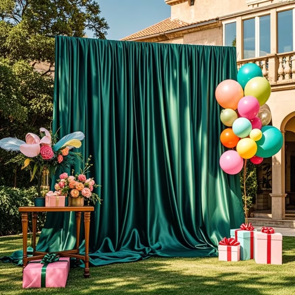 Satin Backdrop Curtain, Wrinkl - Photography Hotel review and price