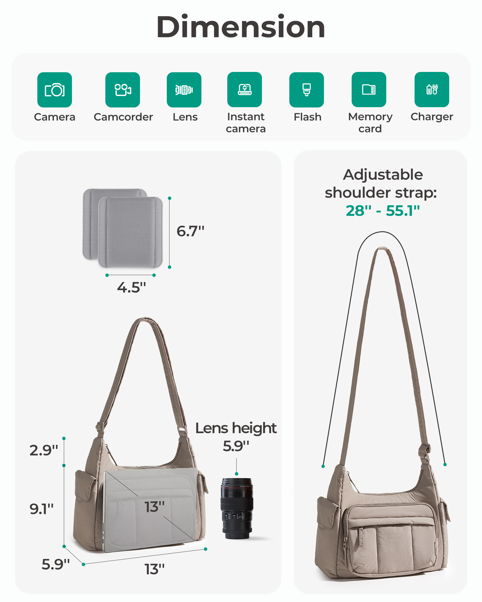 BAGSMART 2 in 1 Camera Sling B - Photography Digital review and price