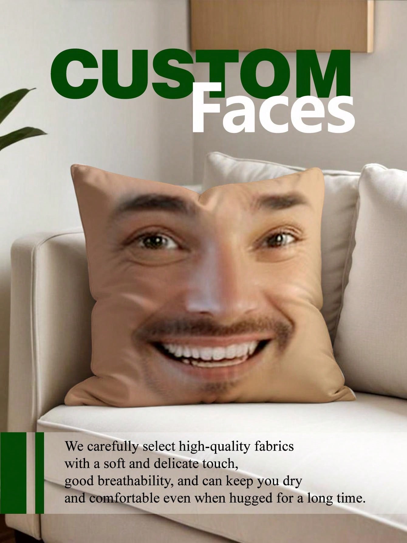 1pc Custom Face Square Pillow  - Photography Ideas review and price