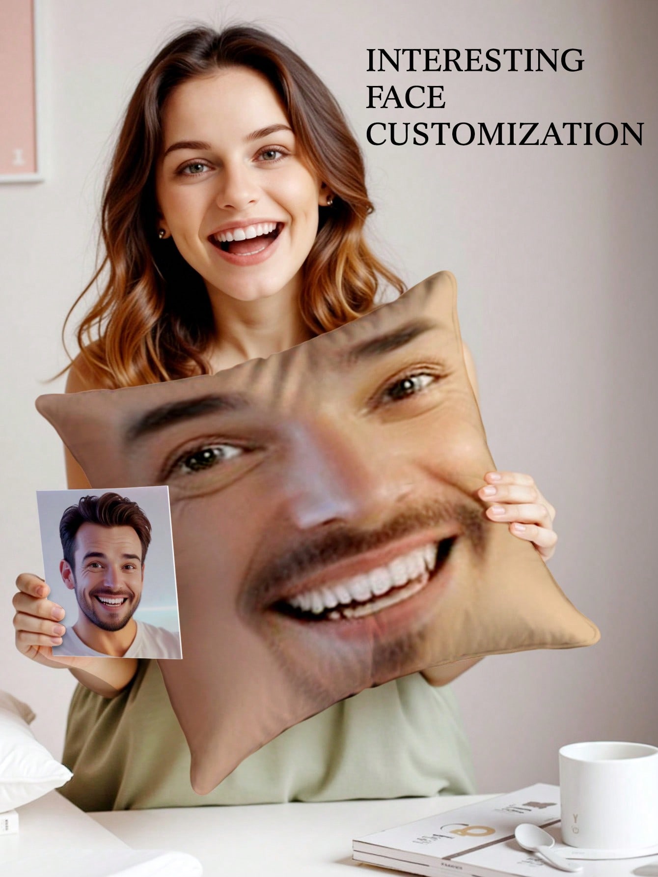 1pc Custom Face Square Pillow  - Photography Ideas review and price