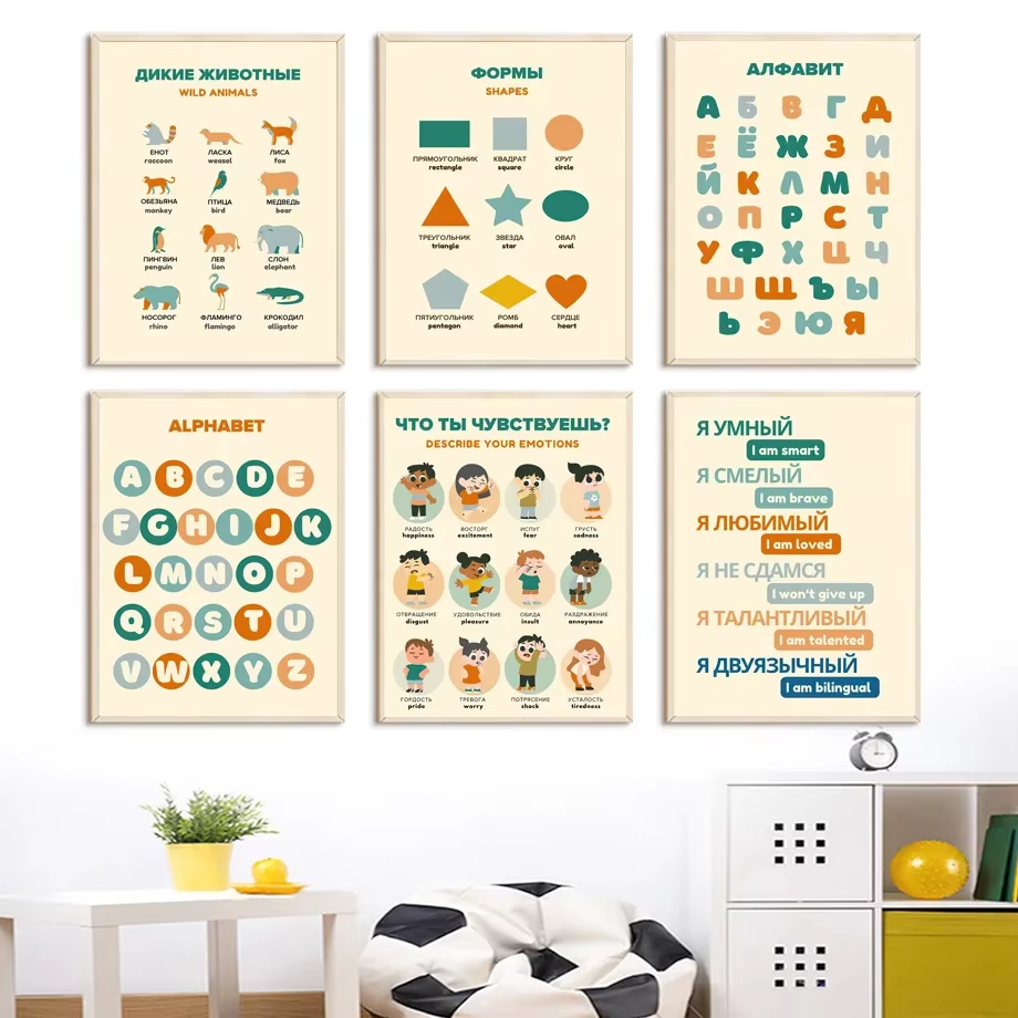 1pc Russian Educational Art Po - Photography Font review and price