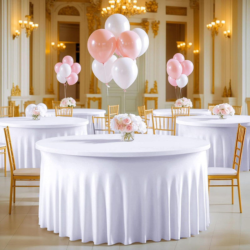 White Round Spandex Tablecloth - Photography Hotel review and price