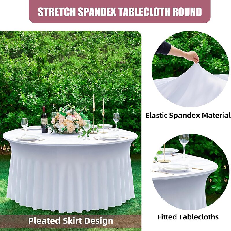 White Round Spandex Tablecloth - Photography Hotel review and price