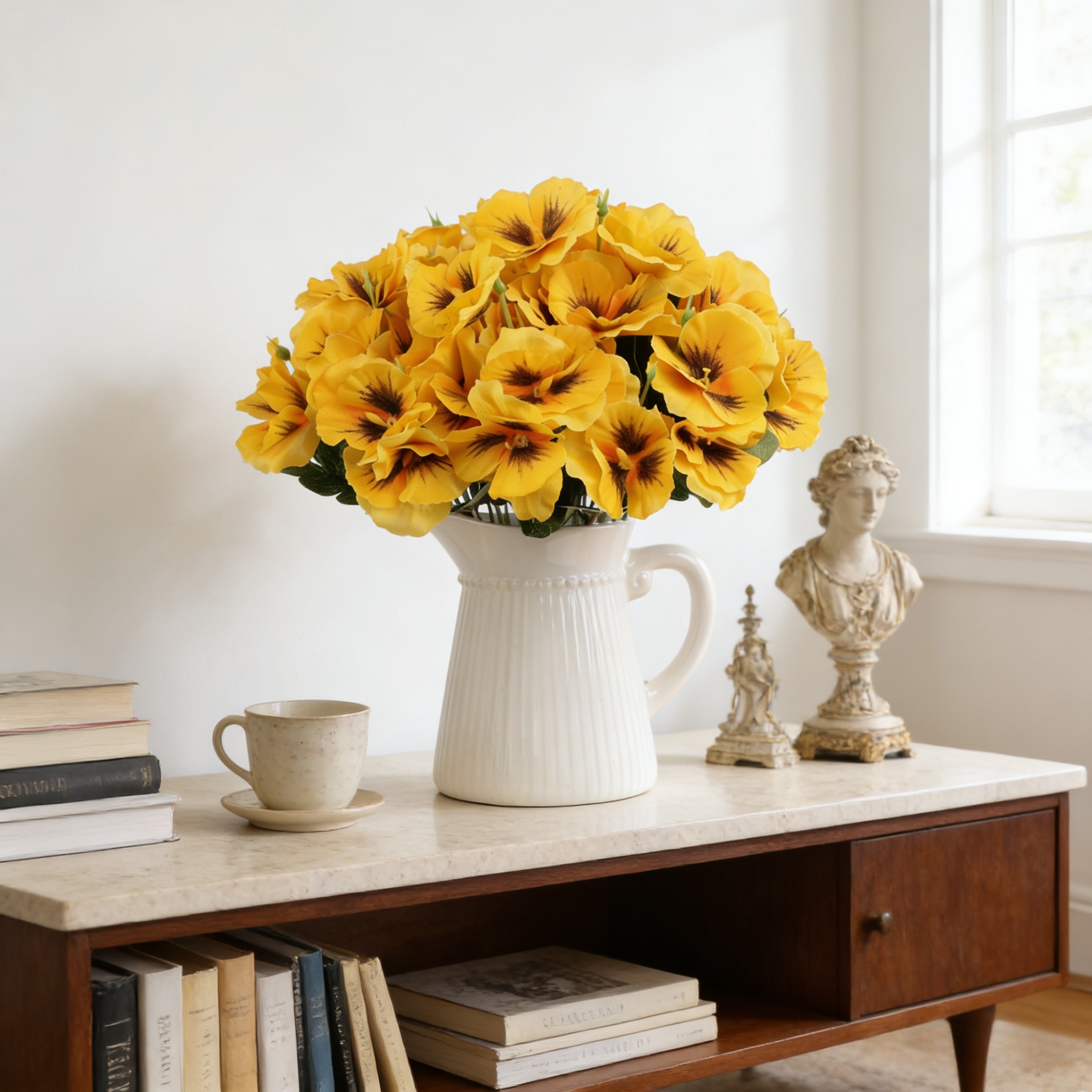 12.6 Inch Artificial Pansy Bun - Photography Hotel review and price
